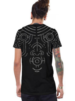 man׳s t-shirt in black with a tribal print 